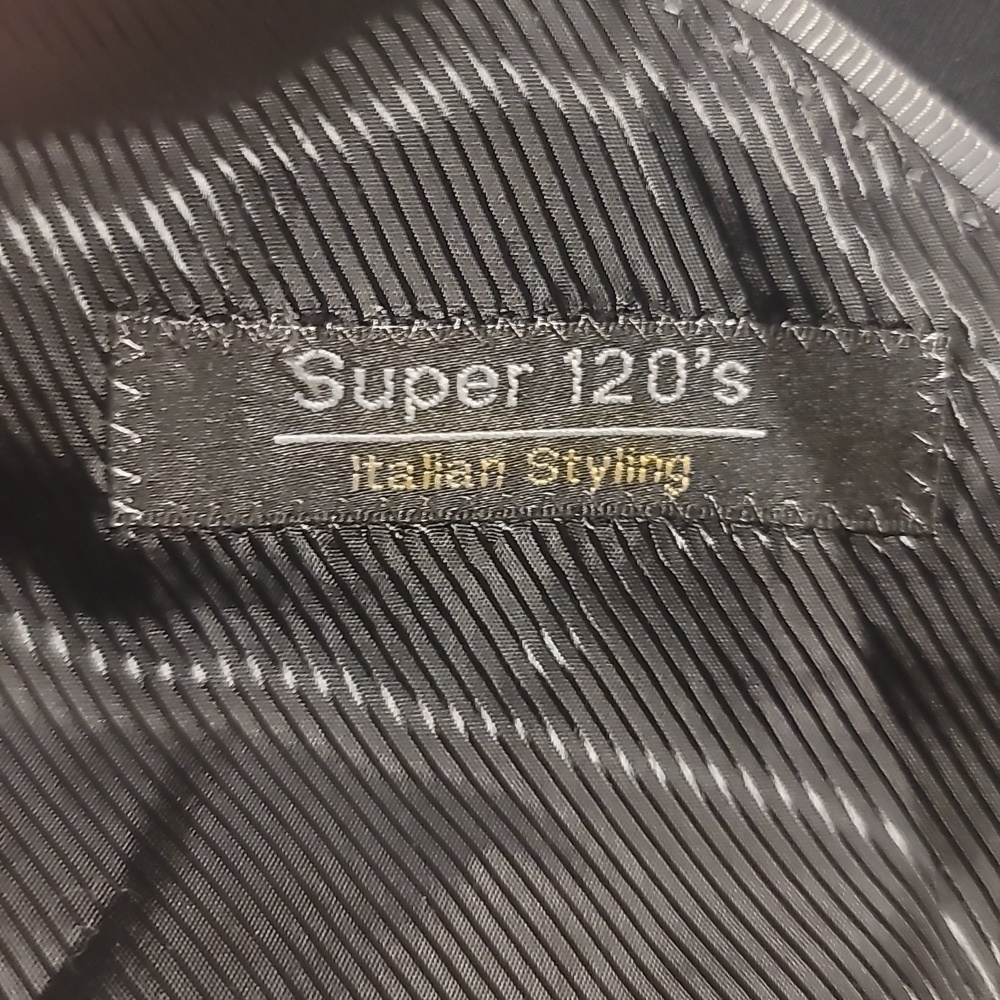 Verno Fashion italian super 120s Black 2 button Suit Jacket blazer 48 l - Picture 6 of 10